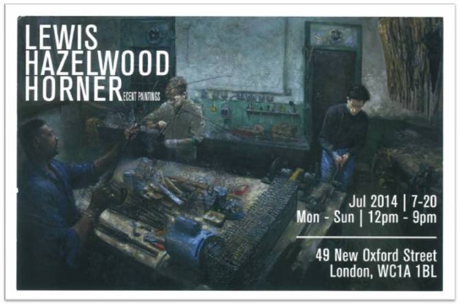 Lewis Hazelwood Horner Artist in Residence at James Smith and Sons Umbrellas and Canes 53 New Oxford Street